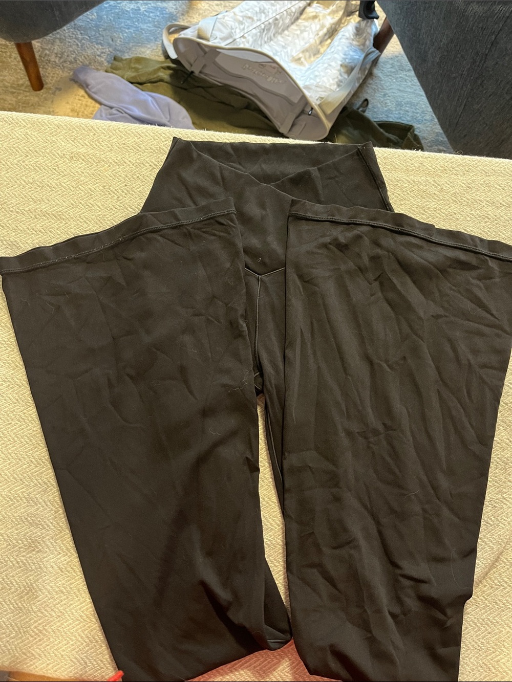 aerie Black High-Waist Wide-Leg Pants